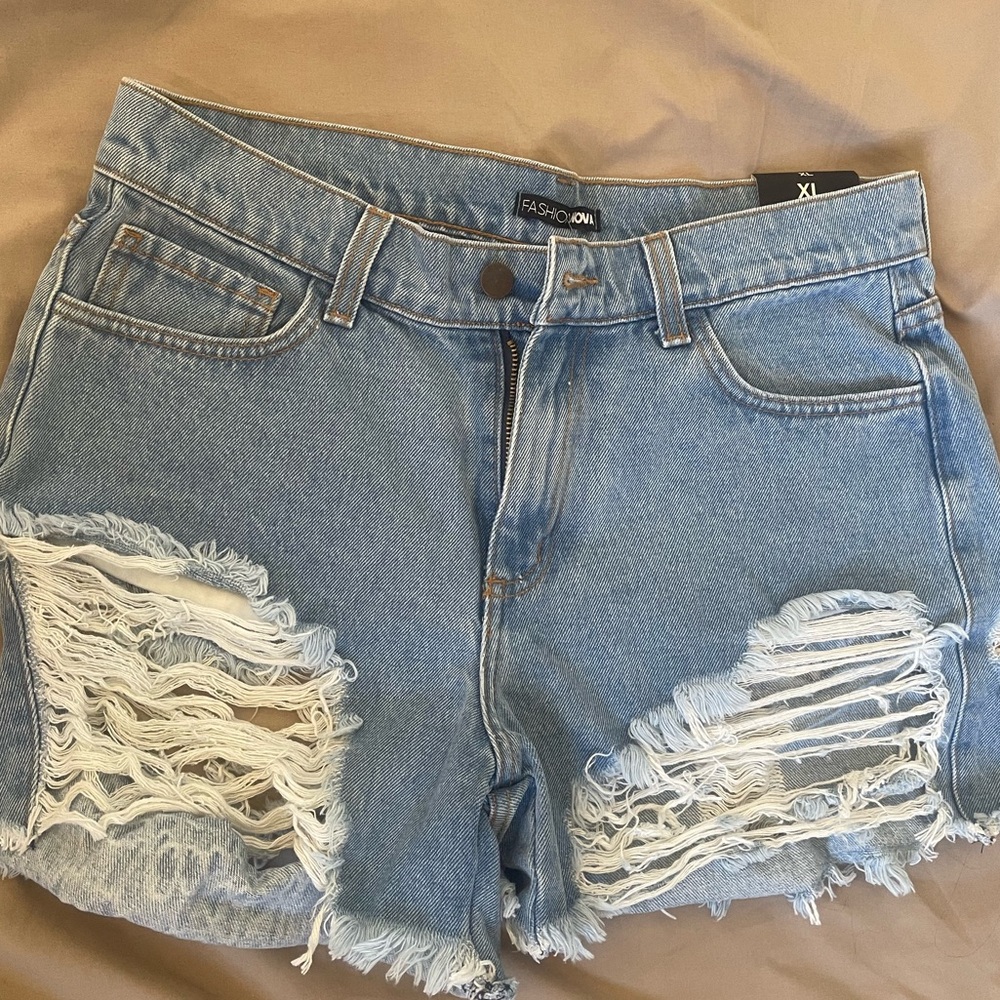 Ripped Jean Shorts